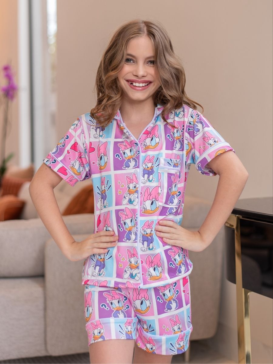 Pijaminha Infantil Short - Margarida ( emoções)