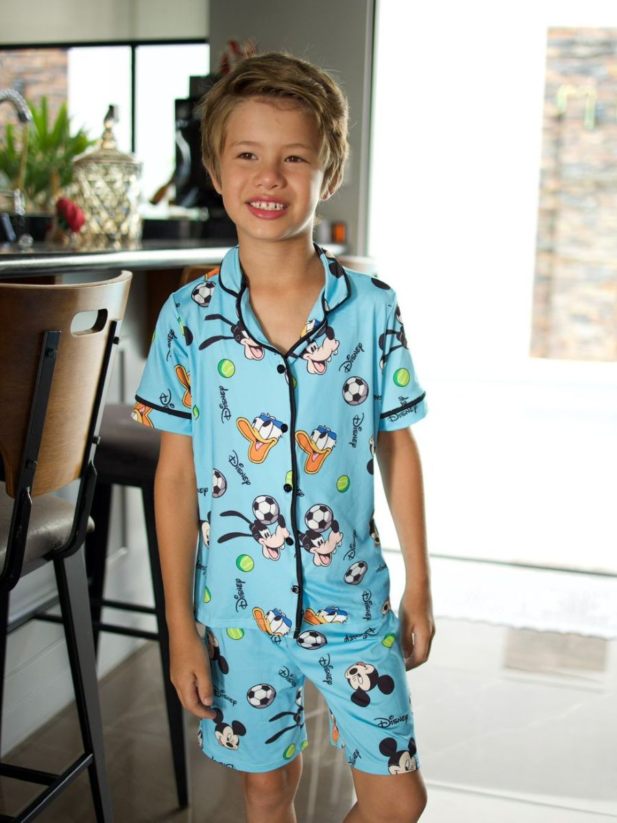Pijaminha Infantil Short (masculino) Mickey Azul