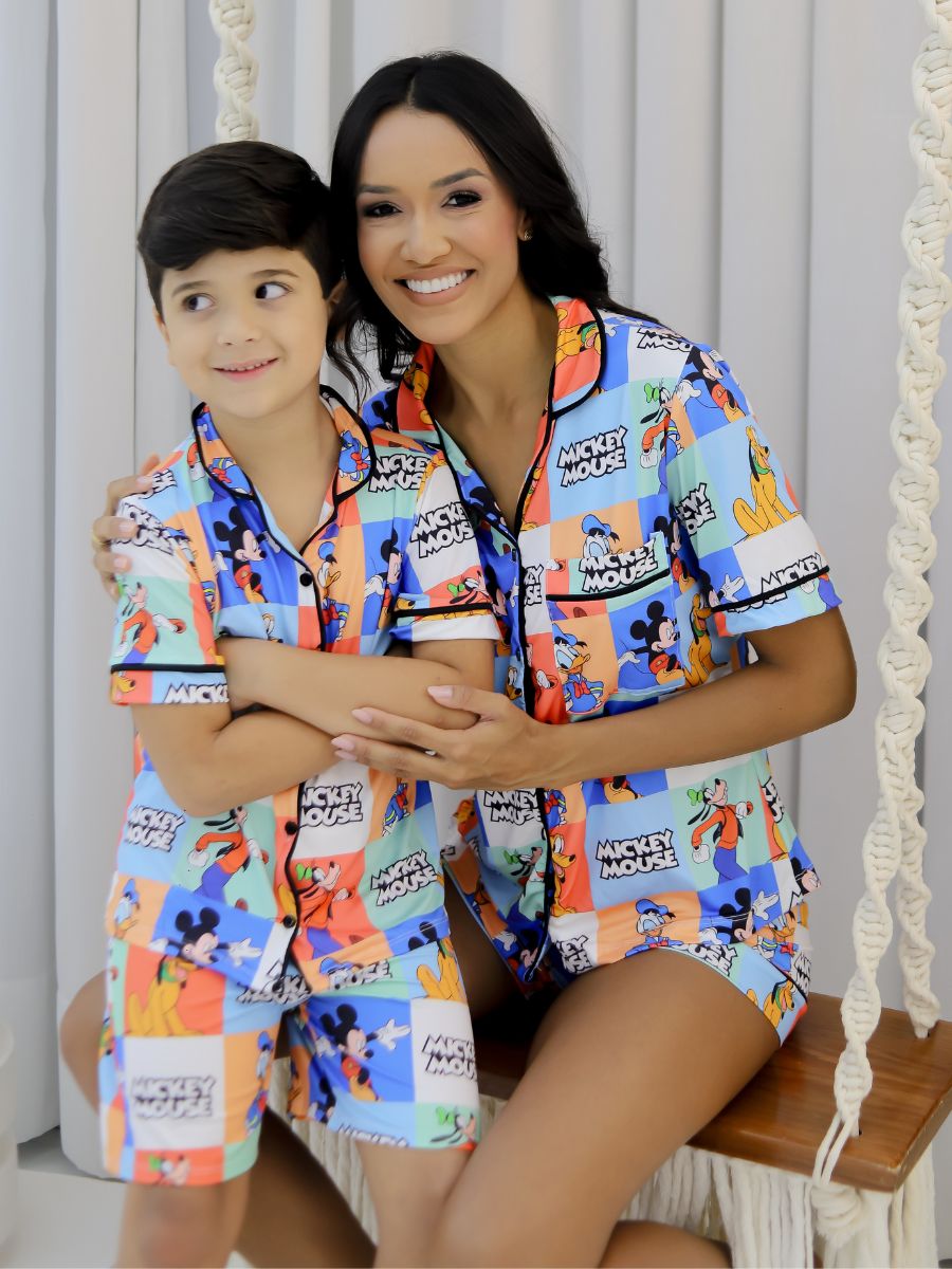 Conjunto Mãe e filho - Mickey e Pateta
