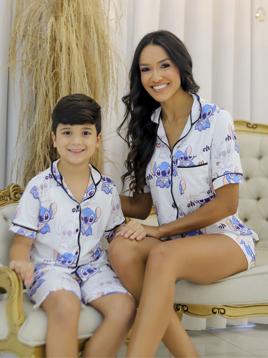 Conjunto Mãe e filho - Stitch Familia