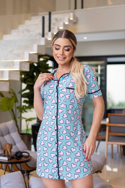 Chemise - Azul com coração