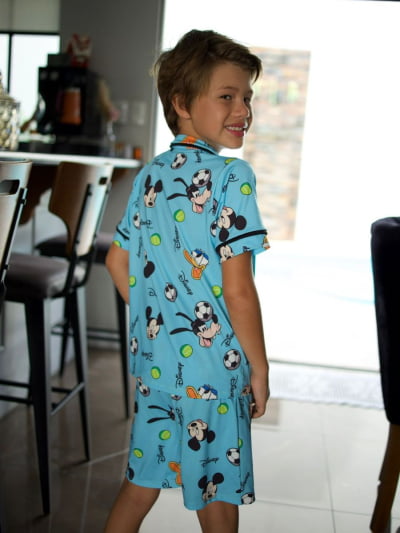 Pijaminha Infantil Short (masculino) Mickey Azul