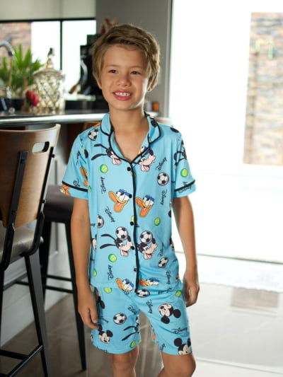 Pijaminha Infantil Short (masculino) Mickey Azul