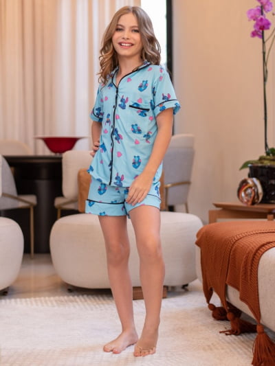 Pijaminha Infantil Short - Stitch 