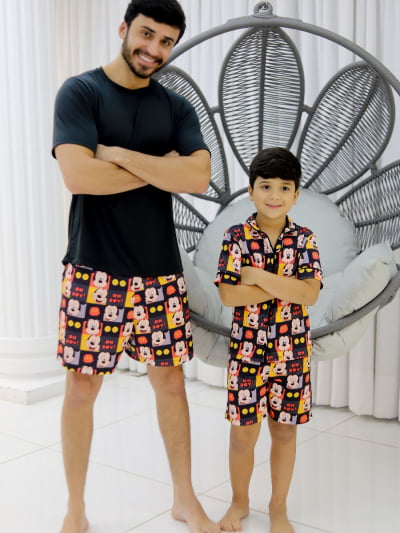 Pijama Pai e Filho - Mickey Oh Boy
