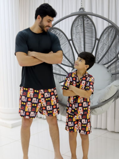 Pijama Pai e Filho - Mickey Oh Boy
