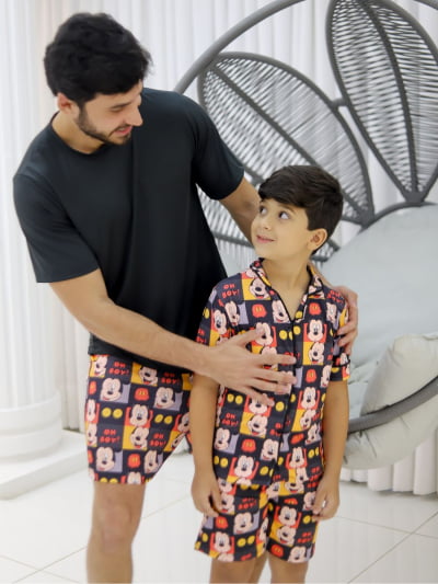 Pijama Pai e Filho - Mickey Oh Boy