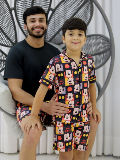 Pijama Pai e Filho - Mickey Oh Boy