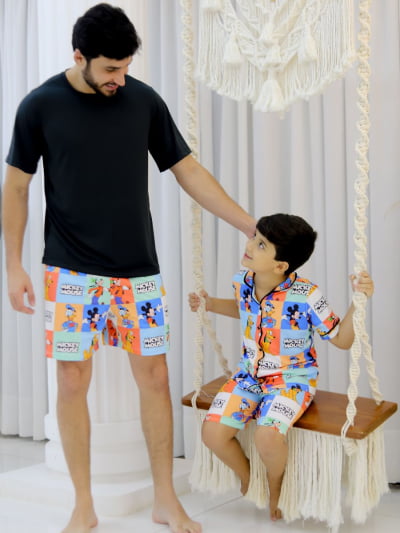 Pijama Pai e Filho - Mickey Pateta e Pluto