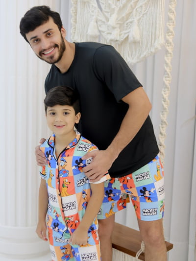 Pijama Pai e Filho - Mickey Pateta e Pluto