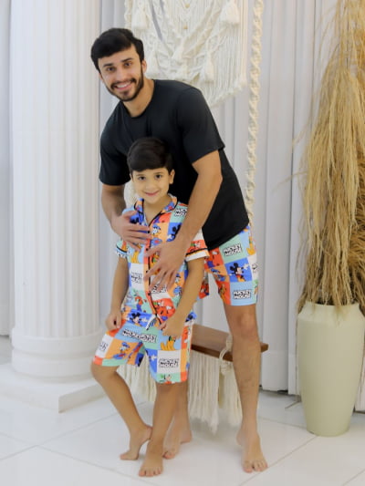 Pijama Pai e Filho - Mickey Pateta e Pluto