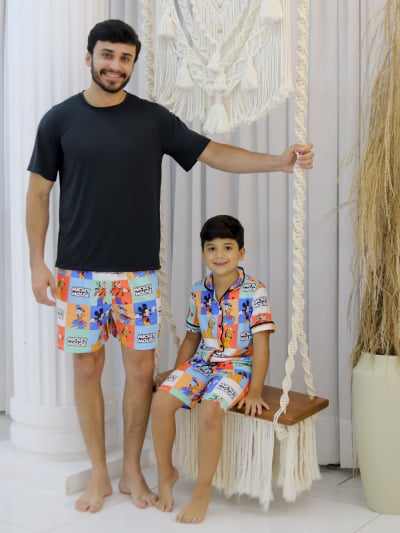 Pijama Pai e Filho - Mickey Pateta e Pluto