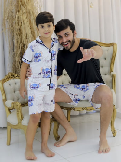 Pijama Pai e Filho - Stitch Familia