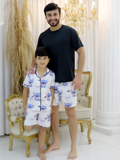 Pijama Pai e Filho - Stitch Familia