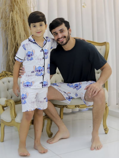 Pijama Pai e Filho - Stitch Familia