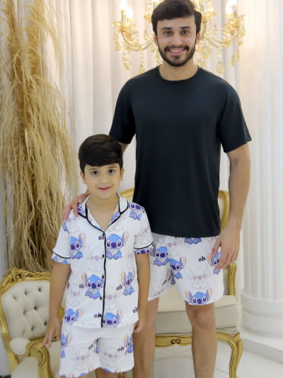 Pijama Pai e Filho - Stitch Familia