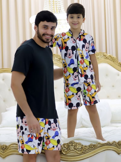 Pijama Pai e Filho - Turma do Mickey