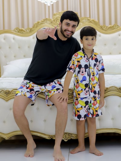 Pijama Pai e Filho - Turma do Mickey