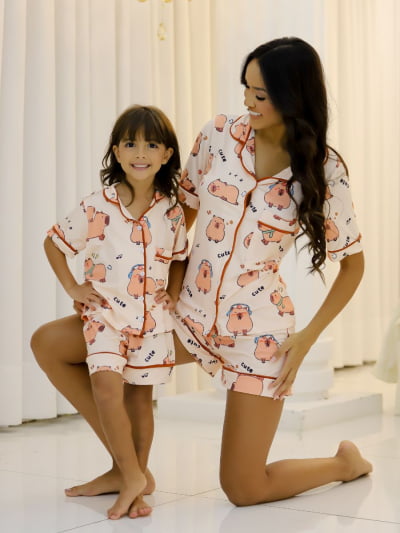 Conjunto Mãe e Filha - Capivara