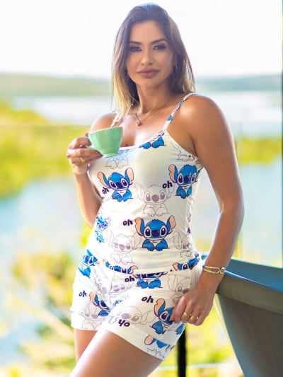 Pijama de Alcinha - Stitch Familia