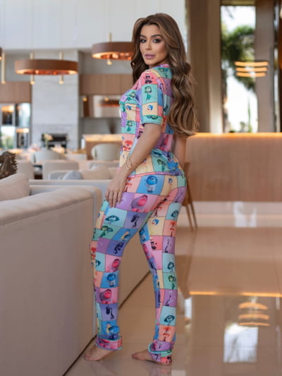 Pijama Americano Calça Adulto -Divertidamente