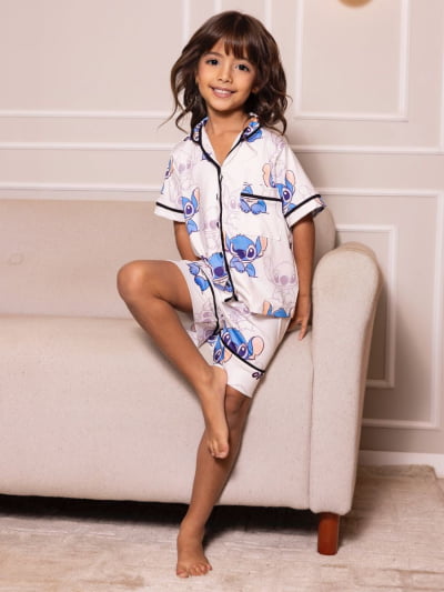 Pijaminha Infantil Tipo Short - Stitch Oh