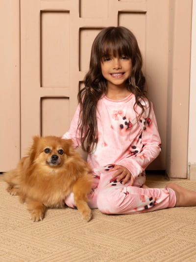 Pijaminha Infantil Tradicional Calça Manga Longa - Cachorrinho 