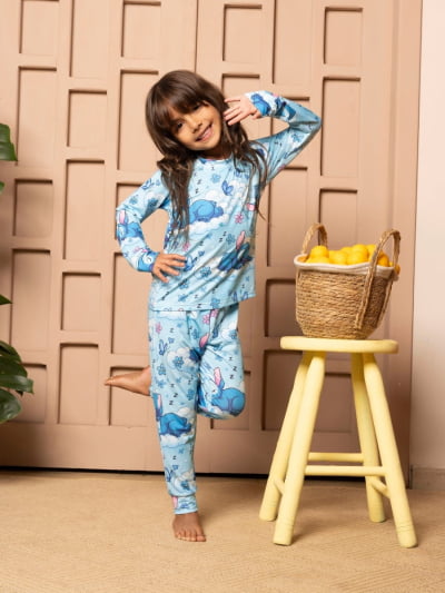 Pijaminha Infantil Tradicional Calça Manga Longa - Stitch Dorminhoco