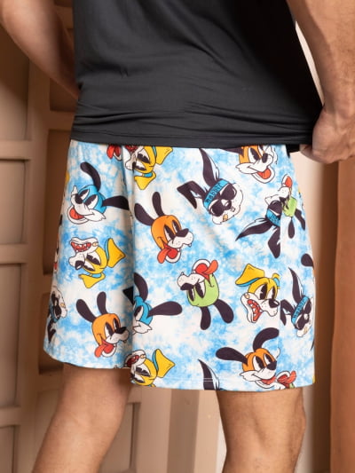 Pijama Masculino Adulto - Cachorros ( Short + Camiseta Preta)  